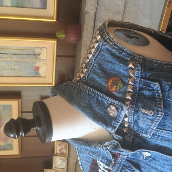 Punk Battle Vest NYHC Studded Handmade Gap Women Medium - Picture 4 of 9